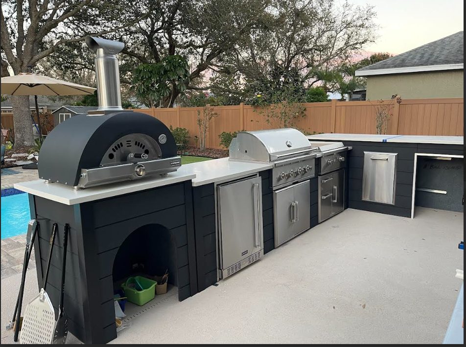 Outdoor kitchen countertop and prep station