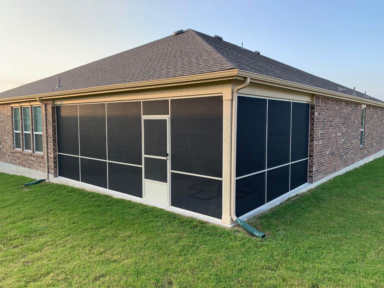 Screen room project with covered outdoor living space